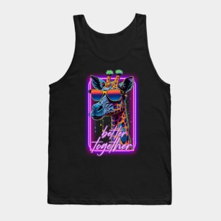 Neon Giraffe with Sunglasses Motivational Quotes Tank Top